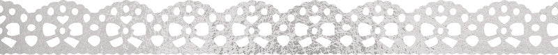 Folia Washi Tape Spitzenbordüre – wiederablösbar, Hotfoil, Papier, Silber/Gold, 2×10 mm × 5 m + 2×15 mm × 5 m