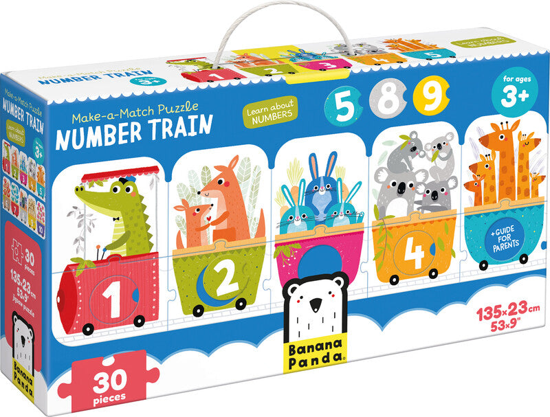 Banana panda Puzzle – Make-a-Match (Number Train), 30 Teile, ab 1 Spieler, ab 3 Jahren