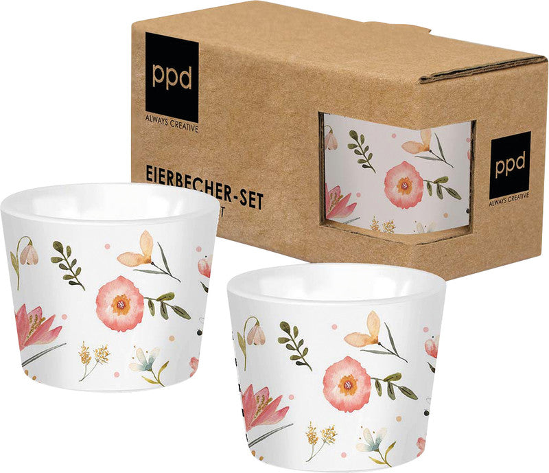 Ppd Oh Happy Day Eierbecher – Porzellan, Mehrfarbig, Spülmaschinenfest, Nicht Mikrowellengeeignet, 2 Stück