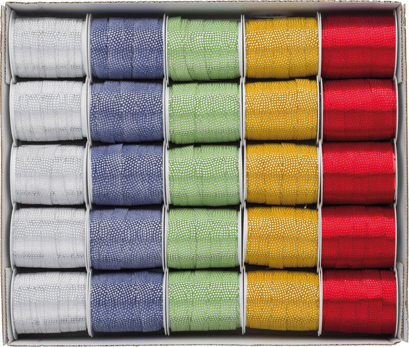 Brizzolari Geschenkband – Weihnachten, Glitter – 10 mm × 10 m – Kunststoff