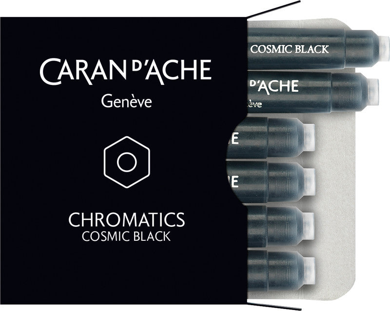 Caran d-Ache Caran d'Ache Tintenpatronen Chromatics – schwarz, dokumentenecht, geruchsarm, 6 Stk.