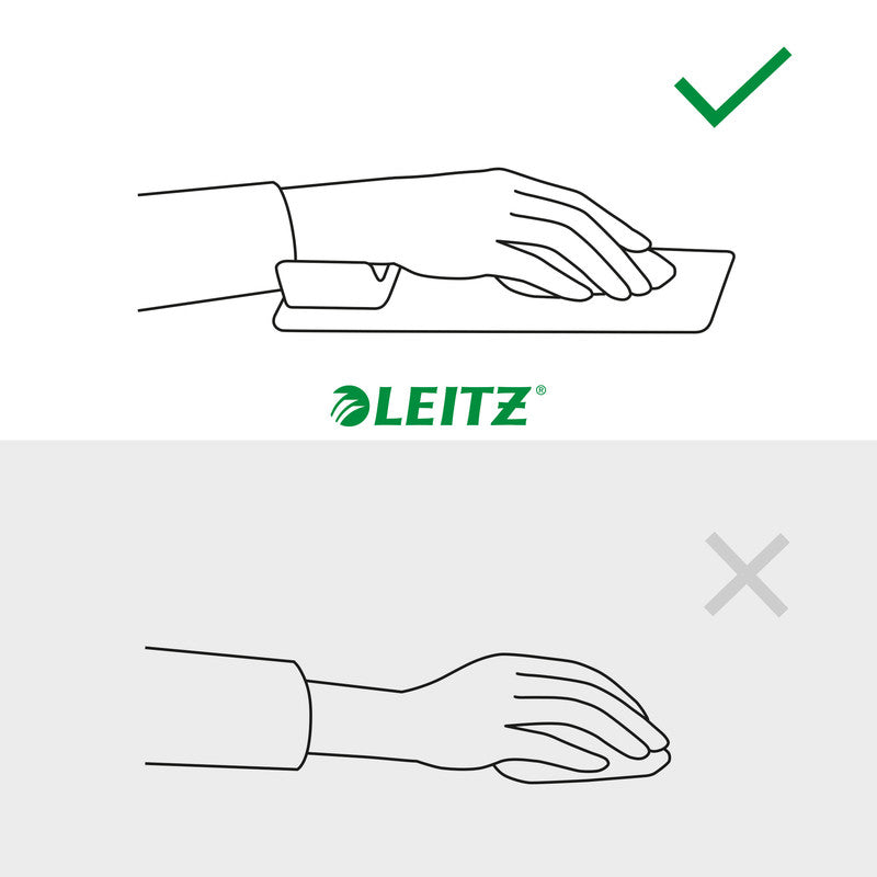 Leitz Mausmatte mit Handgelenkauflage – Ergo – Schaumstoff – 200×260×3 mm – Grau