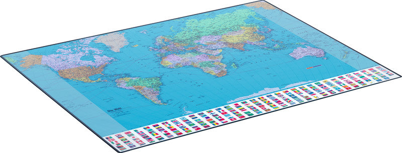 Hansa Schreibunterlage GeoPad – Welt, Englisch – 650 × 500 mm – Kunststoff, rutschfest
