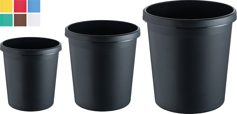 Helit Papierkorb the german – 30 l – Kunststoff, braun – Ø 350 × H 410 mm