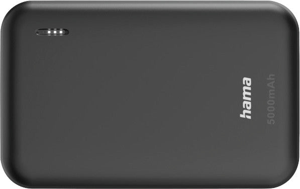 Hama Powerbank 5000 mAh, 2× USB-A, Digitalanzeige, für Smartphones, Tablets, Notebooks, Grau