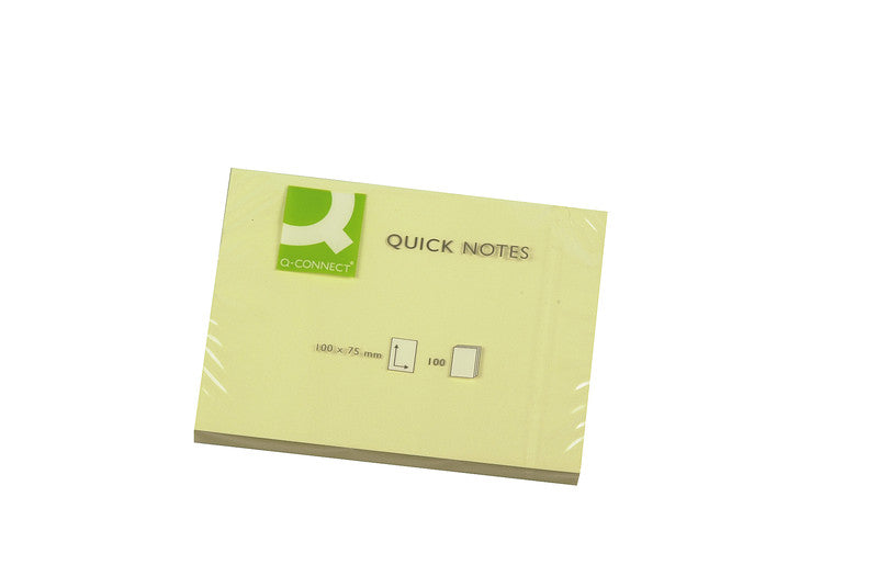 Q-Connect Haftnotizen – 102×76 mm – Gelb, 100 Blatt