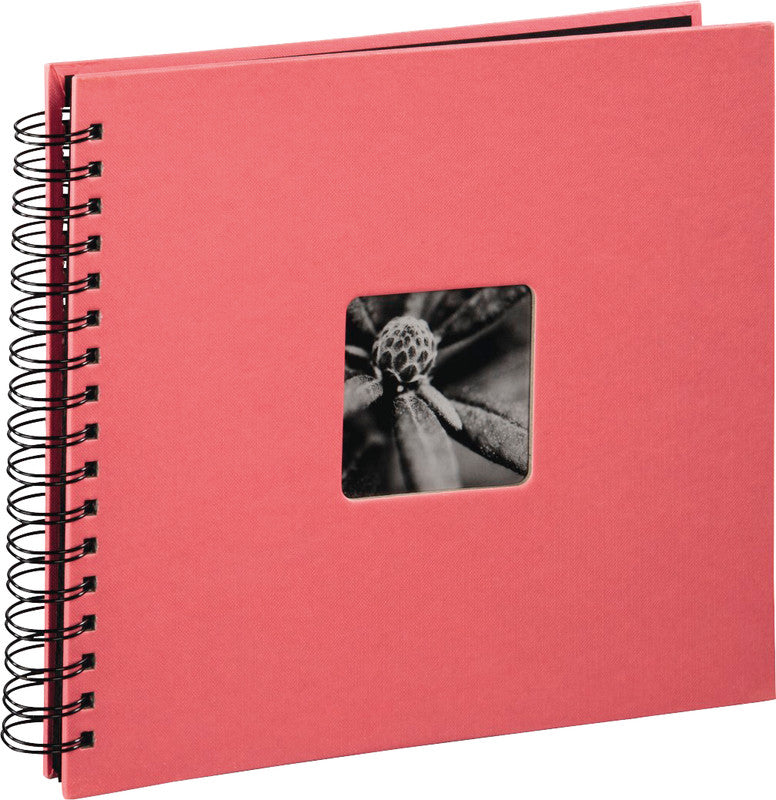Hama Fotoalbum – für 280 × 240 mm, Flamingo, mit Spiralbindung, mit Pergaminzwischenblättern, Papier