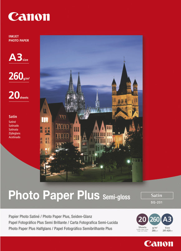 Canon Fotopapier – seidenmatt, A3, 260 g/m², 20 Blatt
