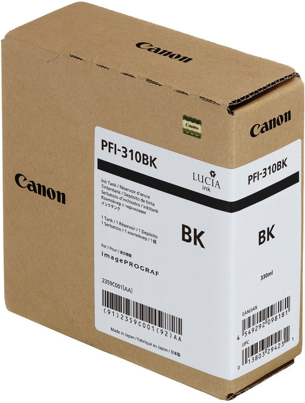Canon Tintenpatrone PFI-310BK, schwarz, 330 ml, original – für PFI-310-Serie