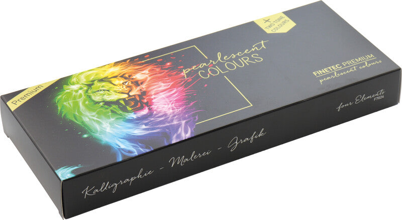 Finetec Four Elements – Deckfarbkasten – 24 Farben, Perleffekt
