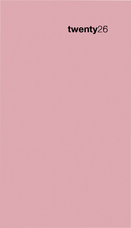 Biella Taschenagenda Colorful – 1 Woche/2 Seiten, gebunden, 8,7 × 15,3 cm, 2026, Rosa, FSC
