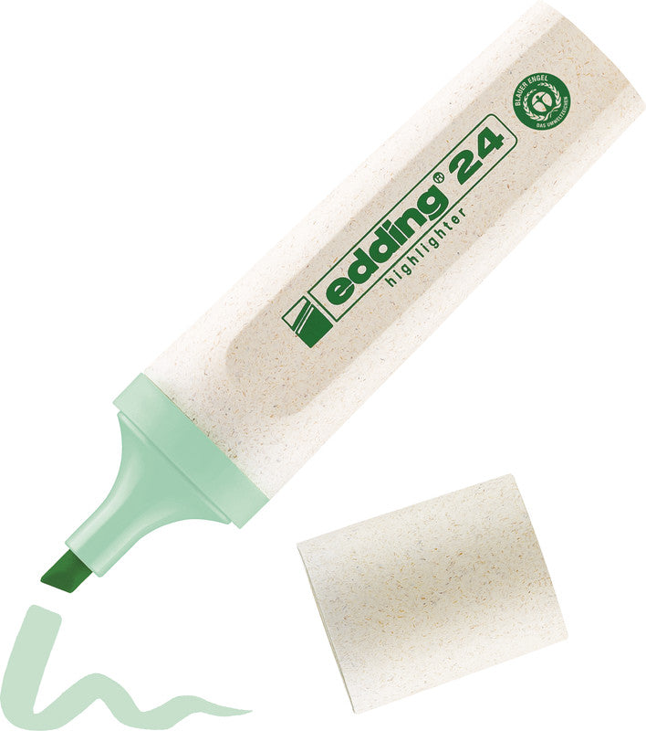 Edding 24 EcoLine Textmarker Pastellgrün – Keilspitze, 2–5 mm, nachfüllbar, Blauer Engel