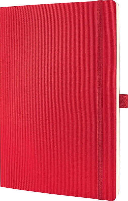 Sigel Notizbuch A4, kariert, Fadenheftung, Softcover, 194 Seiten, 80 g/m² – rot