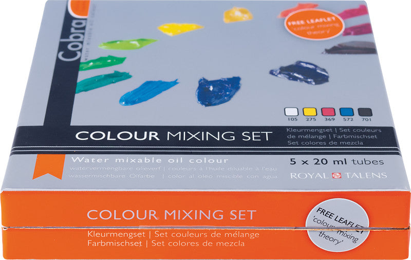 Cobra Ölfarbe – Set – 5 Farben, sortiert, 5 × 20 ml, wasservermalbar