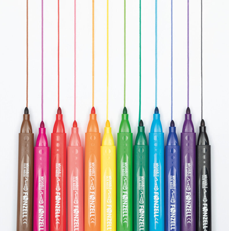 Fonzell Filzstifte, Strichbreite 4,2 mm, 12 Farben
