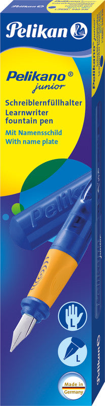 Pelikano junior – L Feder – für Linkshänder – blau – Patronen