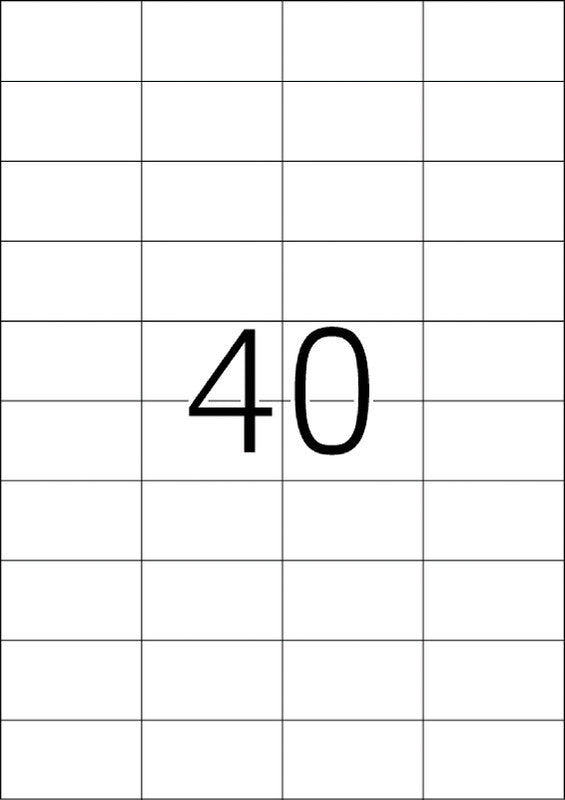 HERMA Drucketiketten, 52,5 mm × 29,7 mm, weiss, Papier, permanent, 200 Blatt (8'000 Etiketten)