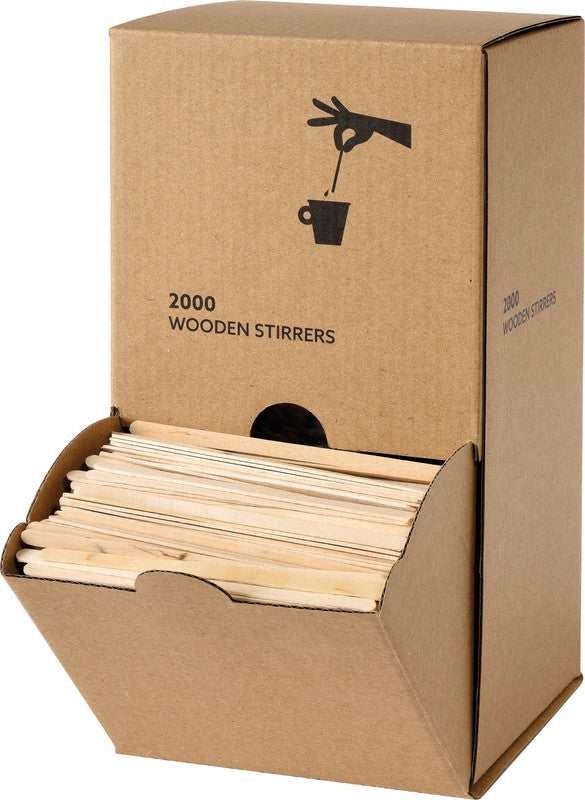 Duni Holzrührstäbchen – 11 cm, einzeln verpackt, braun, 2000 Stück