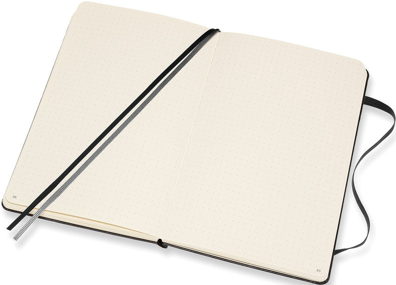 Moleskine Notizbuch, 130 × 210 mm, punktkariert, Leimbindung, 160 Seiten, 120 g/m² – schwarz