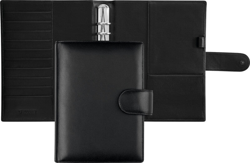 Succes Ringbuch Classic Nappa – A5 Hochformat – 6-Ring-Mechanik, Ø 25 mm – Schwarz, mit Stiftschlaufe