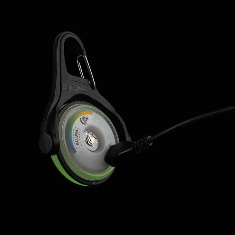 Nite Ize Radiant Disc-O Select LED-Aussenleuchte – spritzwassergeschützt, Akku, Micro-USB, 5 Lichtmodi
