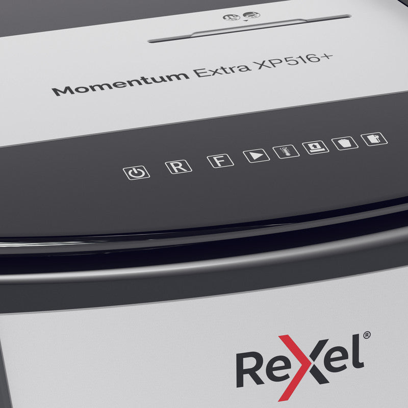 Rexel Momentum Extra XP516+ – Aktenvernichter, DIN P-5, Mikroschnitt 2 × 15 mm, 16 Blatt, 85 l, A4
