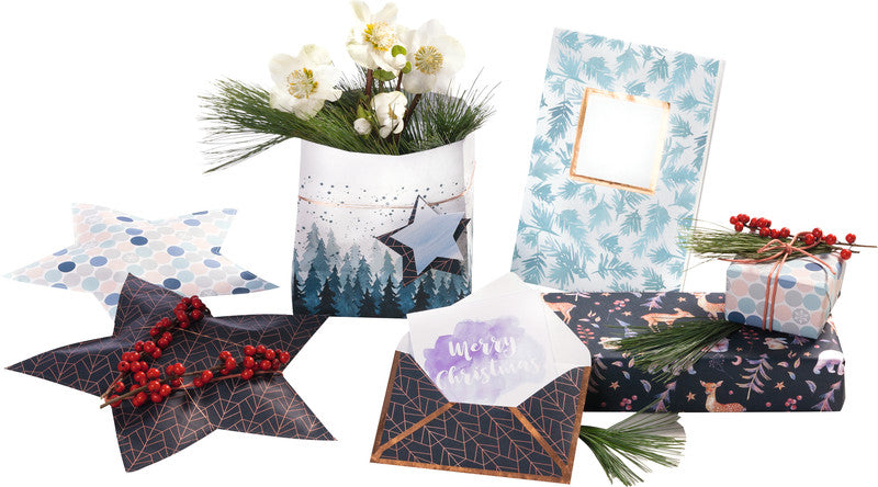 Folia Motivblock, Lieblingspapier Winter – 500 × 700 mm – 80 g/m² – sortiert – 10 Blatt