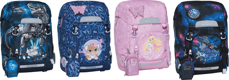 Beckmann Schulrucksack Classic 1st – 6-teilig – Einhorn Prinzessin Eisblau – recyclingfähig