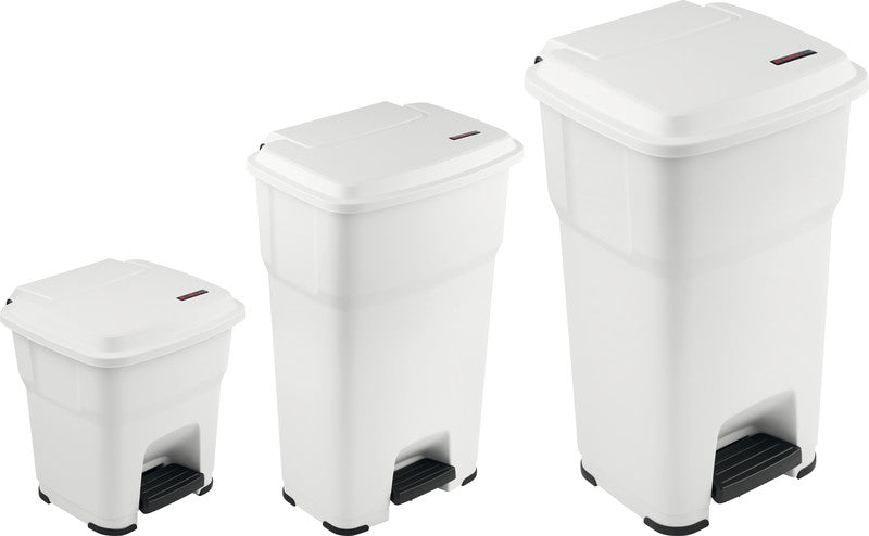 Rothopro Abfallcontainer – 60 l – mit Deckel – Kunststoff, Polarweiss – B × H × T 390 × 690 × 390 mm