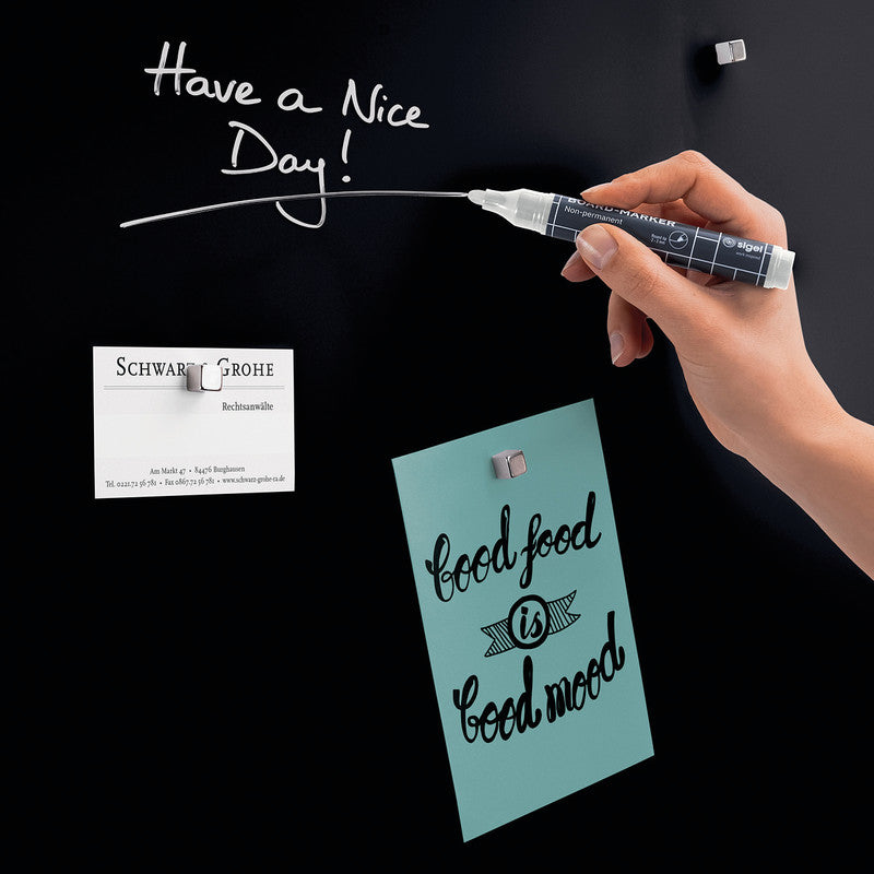Sigel Whiteboard – 40 × 60 cm, Glas, magnetisch, Wandmontage, inkl. Magnete, Montagesatz