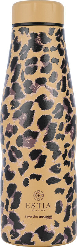 Estia Trinkflasche – 5 dl – Edelstahl, isoliert, Schraubverschluss, auslaufsicher, BPA-frei – Spotted Prowl