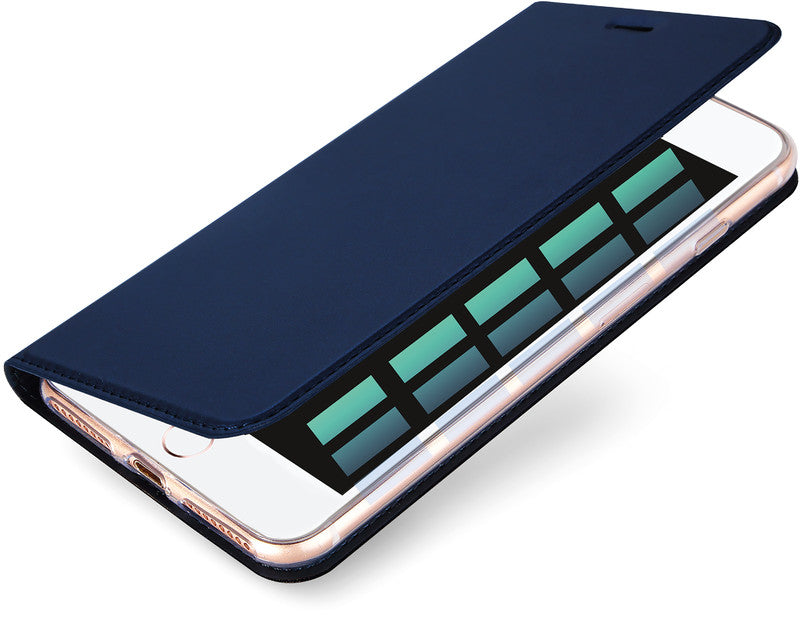 Dux Ducis Booklet-Hülle – für Apple iPhone 6–8 Plus – dunkelblau – Kunstleder – mit Kartenfach