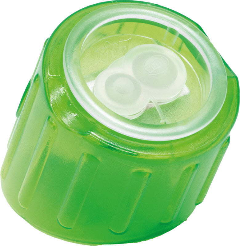 Kum Spitzer – manuell, 2-Loch, mit Behälter, für Blei- & Buntstifte Ø 8 & 11 mm, Kunststoff, assortiert (grün)