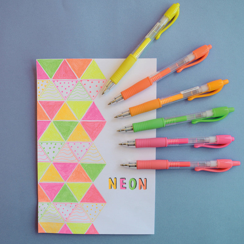 Pilot G-2 Gelschreiber – Neon Apricot, 0,7 mm, für dunkles Papier, Druckmechanik, nachfüllbar