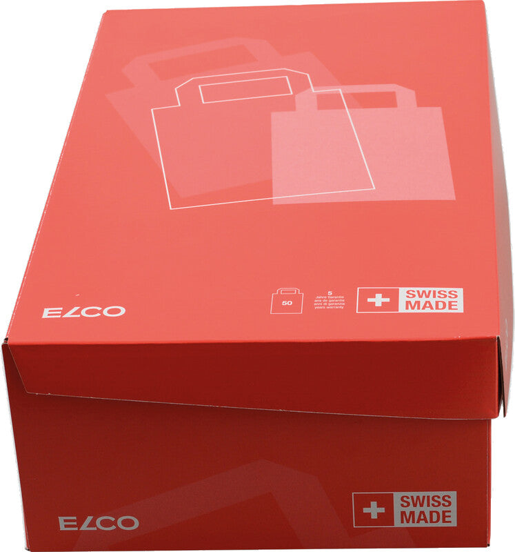 Elco Tragetasche, braun, mit Flachhenkeln – 320 × 220 × 340 mm – 50 Stk.