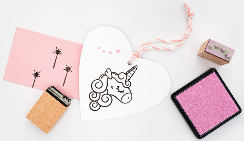 Folia Motivstempel-Set – Einhorn, 12 Teile, Kissen sortiert