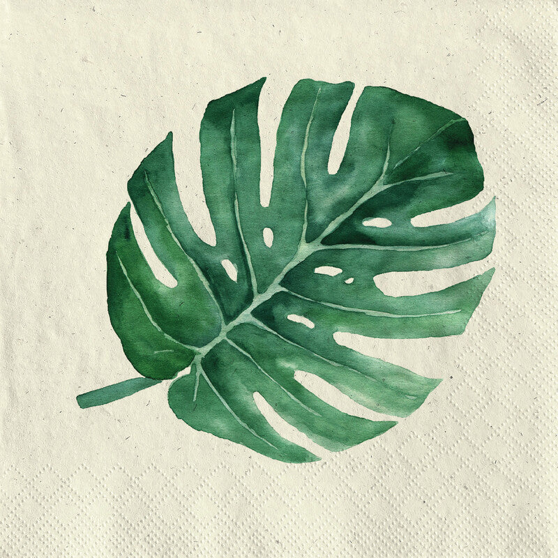Fasana Servietten Monstera – 24 × 24 cm – 2-lagig, Tissue – 20 Stk., FSC