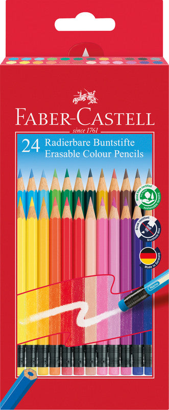 Faber-Castell Buntstifte – 24 Farben, im Kartonetui, Ø 3 mm, sechskantig, FSC