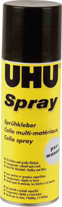UHU Sprühkleber – Sprühdose, permanent, transparent, tropffrei, 200 ml, für Styropor, Basteln