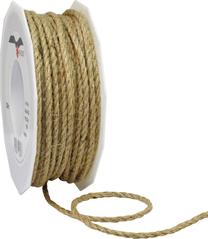 Präsent Themse Kordel – kompostierbar, Jute – 2 mm × 5 m – braun