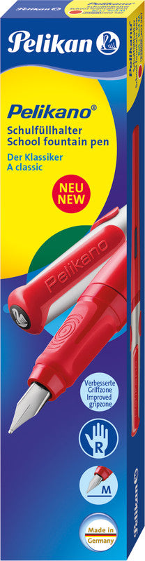 Pelikano – Federspitze M – für Rechtshänder – Rot, Blau – Patronen