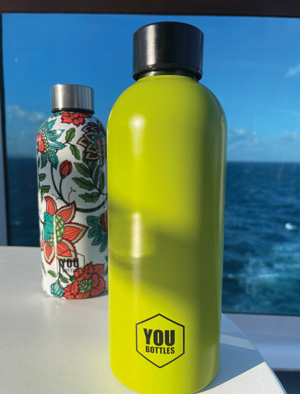 Youbottles Trinkflasche Dual – 5 dl – Edelstahl, isoliert, Schraubverschluss – Monochrome Grün