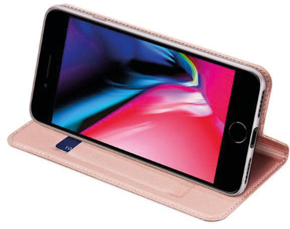 Dux Ducis Booklet-Hülle – für Apple iPhone SE (2020) – Roségold – Kunstleder – mit Kartenfach