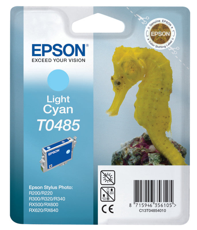 Epson Tintenpatrone T0485, Hellcyan, 400 Seiten – für Tintenstrahldrucker/Multifunktionsgeräte