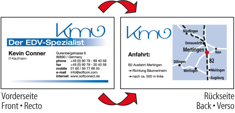 Sigel Visitenkarten, 85 × 55 mm – A4, 10 pro Blatt – 100 Karten – FSC-zertifiziert, beidseitig bedruckbar