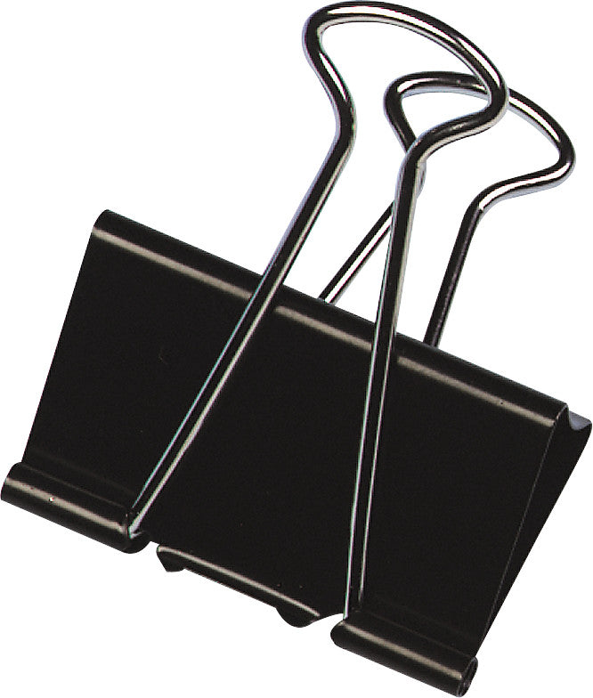 Q-CONNECT Büroklammern – Foldback-Clips – 32 × 13,8 mm – Metall – Schwarz – 10 Stück