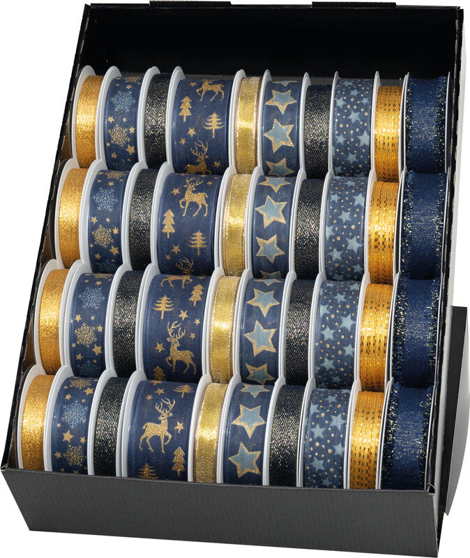 Goldina Geschenkband – Weihnachten – Seide, verschiedene Breiten 3–40 mm, Längen 2–4 m
