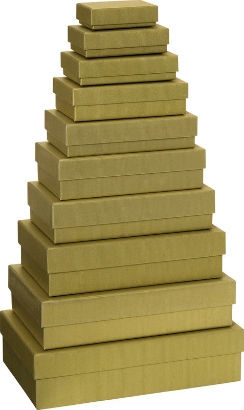 Stewo Geschenkbox – Neutral (gold) – Strukturprägung – 10er-Set, sortierte Masse