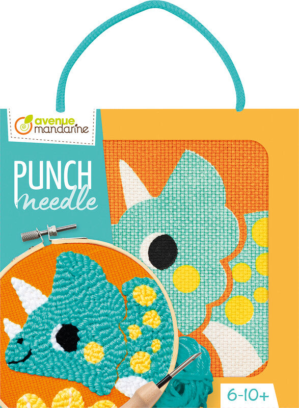 My Mandarine – Punch Needle-Set Dinosaurier – 4 Farben – 180 × 180 mm