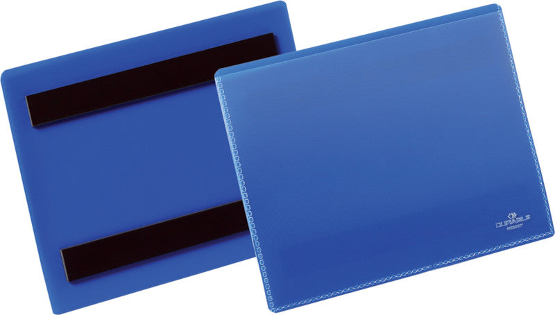 Durable Magnetclip – 105 × 148 mm, blau, wiederablösbar, für A6 quer, 50er-Pack